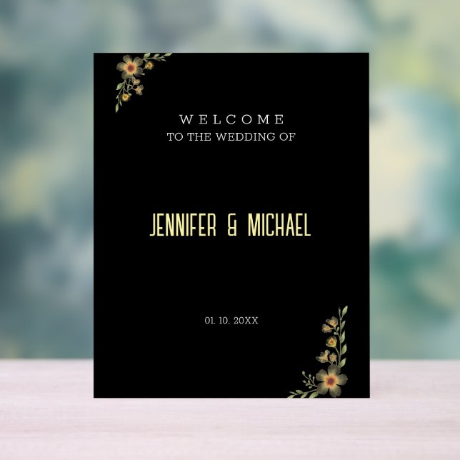 Minimalist Modern Calligraphy Wedding Welcome Acrylic Sign (Neutral)