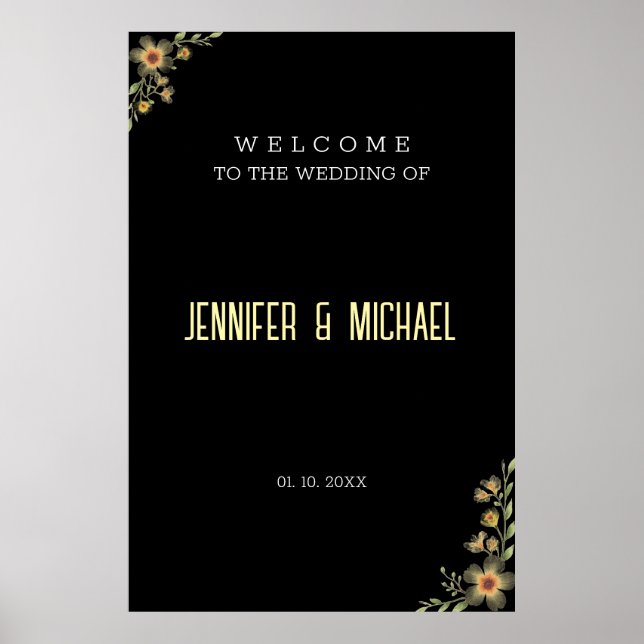 Minimalist Modern Calligraphy Wedding Welcome Poster (Front)