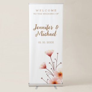 Minimalist Modern Calligraphy Wedding Welcome Retractable Banner