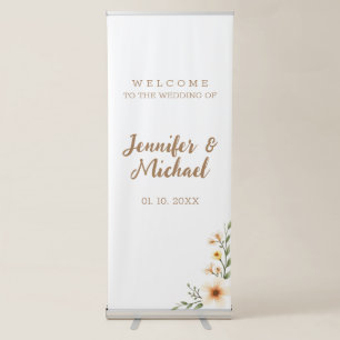 Minimalist Modern Calligraphy Wedding Welcome Retractable Banner