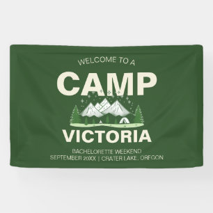 Minimalist Modern Camp Bachelorette Party Banner