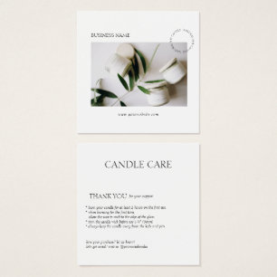 Minimalist Modern Candle Care Photo Card
