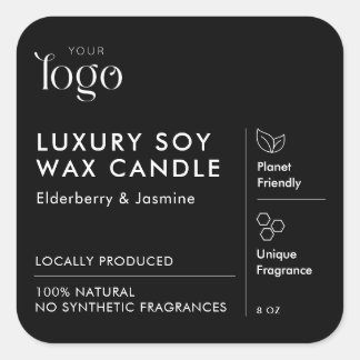 Minimalist Modern Candle Jar Home Fragrance Square Sticker