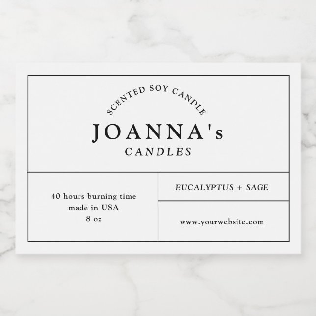 Minimalist Modern Candle Label (Single Label)