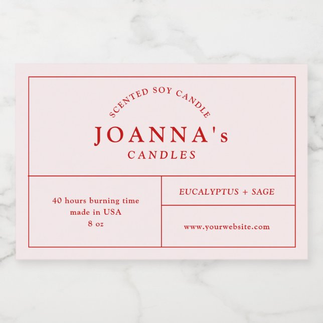 Minimalist Modern Candle Label (Single Label)