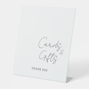 Minimalist Modern Cards & Gifts Wedding Welcome Pedestal Sign