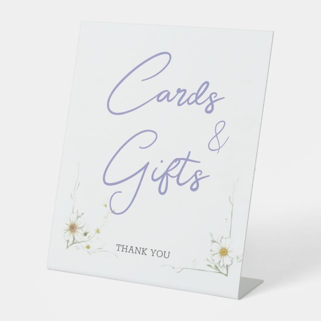 Minimalist Modern Cards & Gifts Wedding Welcome Pedestal Sign (Front)