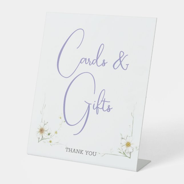 Minimalist Modern Cards & Gifts Wedding Welcome Pedestal Sign (Front)