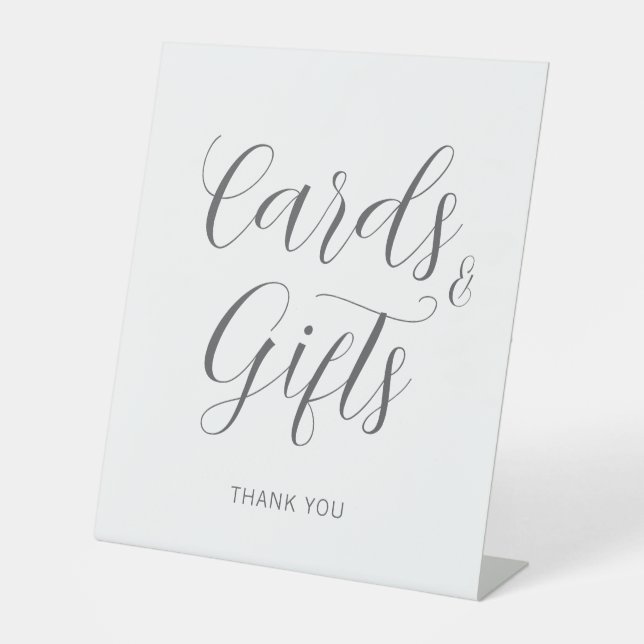 Minimalist Modern Cards & Gifts Wedding Welcome Pedestal Sign (Front)
