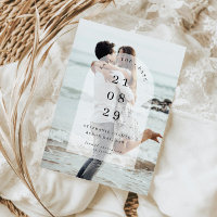 Minimalist modern centre arch photo Save the Date 