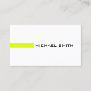 Minimalist Modern Chartreuse Elegant White Business Card