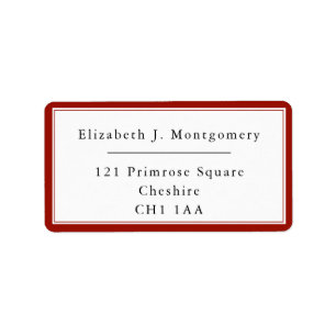 Minimalist Modern Cherry Red Return Address Label