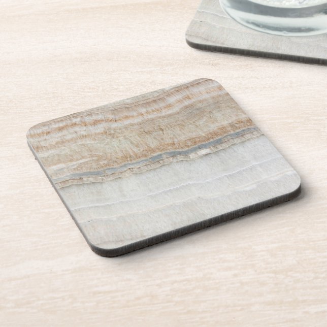 minimalist modern chic beige tan white gray marble coaster (Left Side)