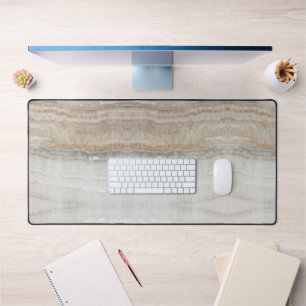 minimalist modern chic beige tan white grey marble desk mat