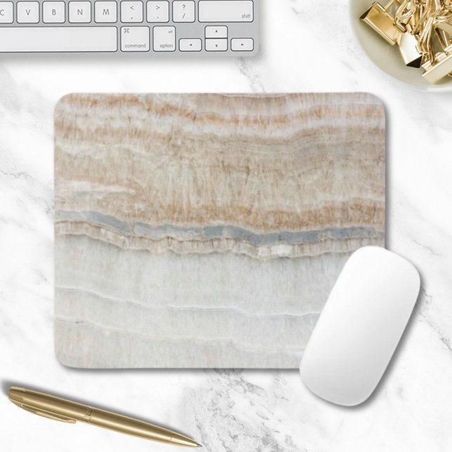 minimalist modern chic beige tan white grey marble mouse mat (minimalist modern chic beige tan white grey marble mouse pad)