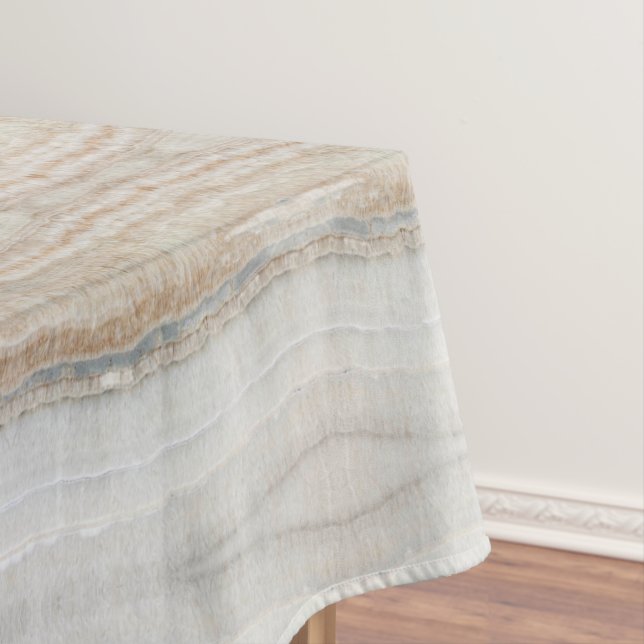 minimalist modern chic beige tan white grey marble tablecloth (In Situ)
