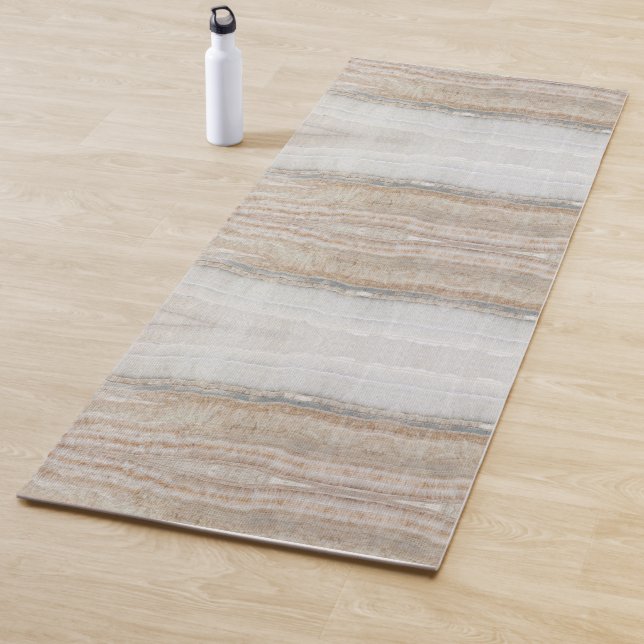 minimalist modern chic beige tan white grey marble yoga mat (In Situ)