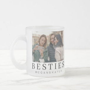Minimalist Modern Chic Best Friends Frosted Glass Coffee Mug