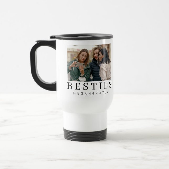 Minimalist Modern Chic Best Friends Travel Mug (Left)
