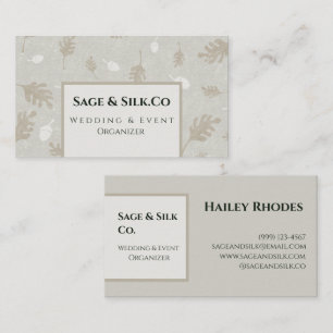 Minimalist Modern Chic Bohemian Green Grey Business Card