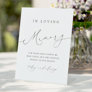 Minimalist Modern Chic Scrip in loving memory sign