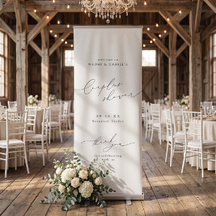 Minimalist Modern Chic Script Couples Shower Sign