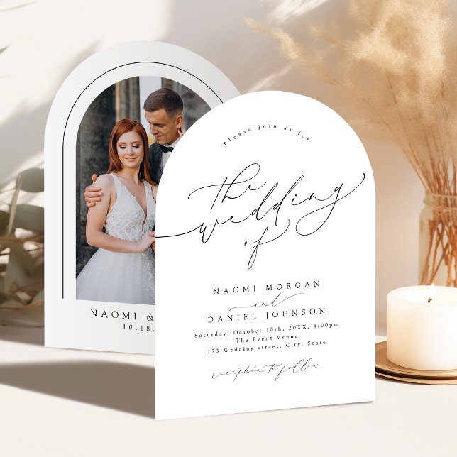 Minimalist Modern Chic Script Elegant Arch Wedding Invitation (Minimalist Modern Chic Script Elegant Arch Wedding Invitation)