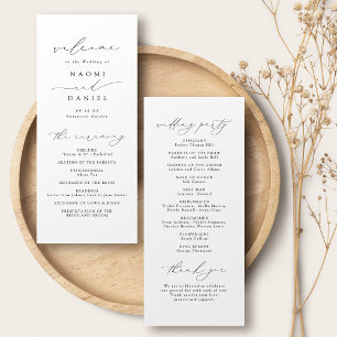 Minimalist Modern Chic Script Elegant Wedding Programme