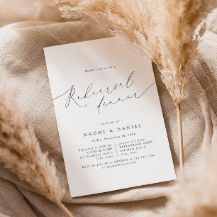 Minimalist Modern Chic Script Rehearsal Dinner Invitation