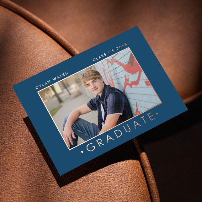 Minimalist Modern Chic Two Photo Grad Announcement (Creator Uploaded)