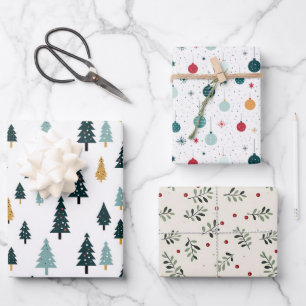 Minimalist Modern Christmas & Winter Wrapping Paper Sheet