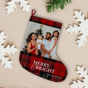 Minimalist Modern Classic Family Photo Large Christmas Stocking