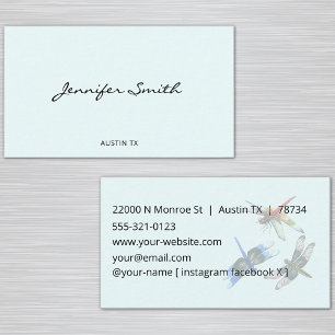 Minimalist Modern Classic Personal Dragonflies Business Card