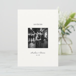 Minimalist Modern Classy Script Photo QR Wedding Save The Date