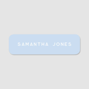 Minimalist Modern Clean Simple Blue Name Tag