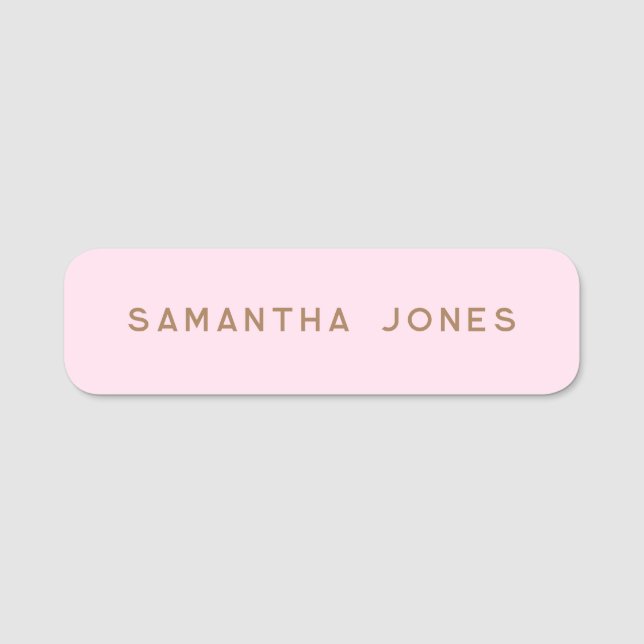 Minimalist Modern Clean Simple Name Tag (Front)