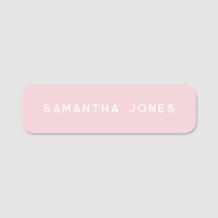 Minimalist Modern Clean Simple pink Name Tag