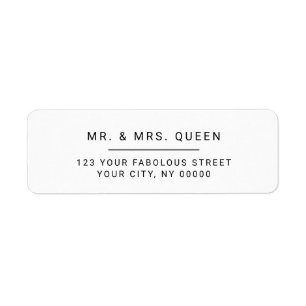 Minimalist Modern Clean White Return Address Label