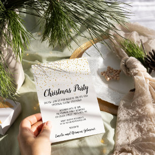 Minimalist Modern Confetti Christmas Party  Invitation