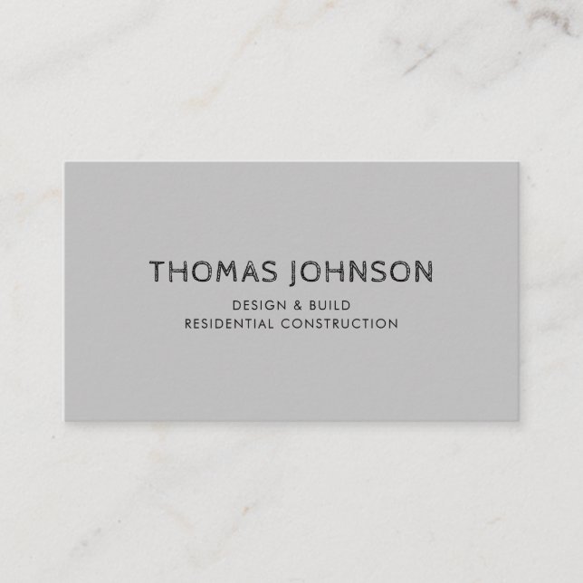 Minimalist Modern Construction  Business Card (Front)