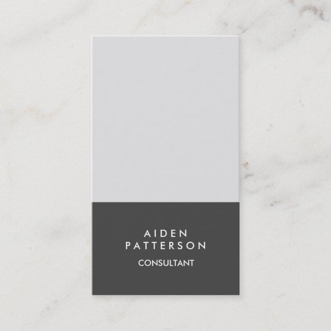 Minimalist Modern Creative Grey Plain Business Card (Front)