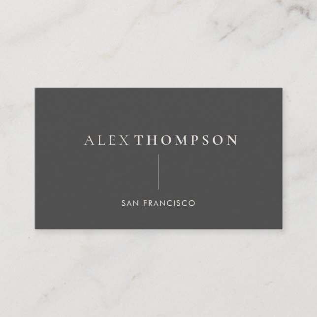 Minimalist Modern Creative Name Black and White  Business Card (Front)