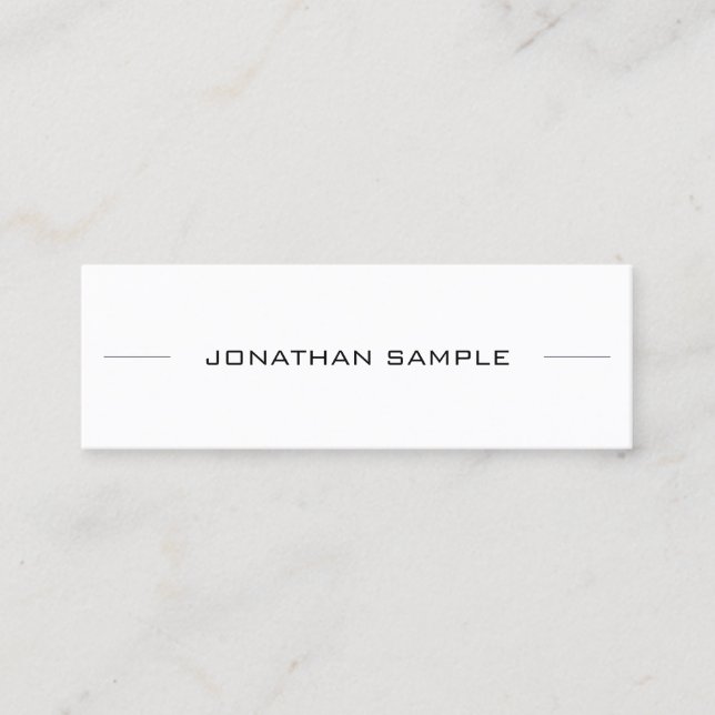 Minimalist Modern Creative Sleek Design Trendy Mini Business Card (Front)