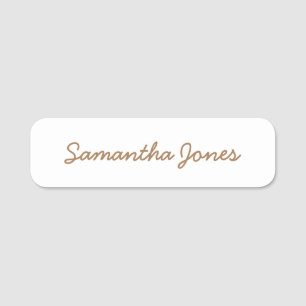 Minimalist Modern Cursive Script Name Tag