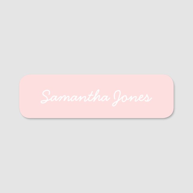 Minimalist Modern Cursive Script Name Tag (Front)