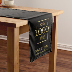 Minimalist Modern Custom Business Logo Branded Short Table Runner