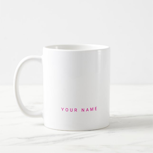 Minimalist Modern Custom Name, Text and Photo Coffee Mug (Left)