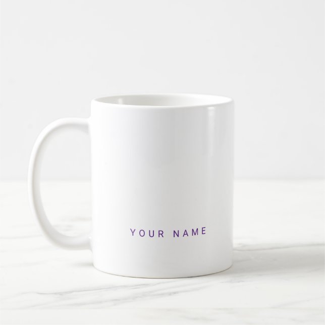 Minimalist Modern Custom Name, Text and Photo Coffee Mug (Left)