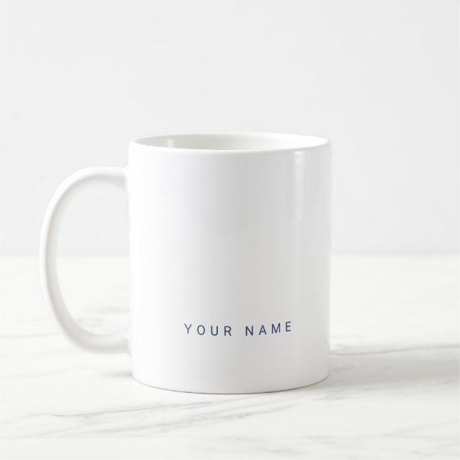 Minimalist Modern Custom Name, Text and Photo Coffee Mug (Left)