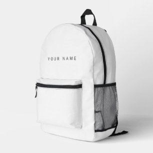 Minimalist Modern Custom Name, Text, Photo Printed Backpack